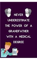 Never Underestimate the Power of a Grandfather with a Medical Degree: Doctor and Patient Planner Notebook, Doctors Visits Tracker, Personal Treatment History Tracking and Notes pocket size (6x9)