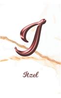 Itzel: Sketchbook - Blank Imaginative Sketch Book Paper - Letter I Rose Gold White Marble Pink Effect Cover - Teach & Practice Drawing for Experienced & As