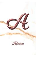 Alora: Sketchbook - Blank Imaginative Sketch Book Paper - Letter A Rose Gold White Marble Pink Effect Cover - Teach & Practice Drawing for Experienced & As