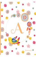 A Journal: Cute Initial Monogram Letter A Journal, Pretty Personalized Diary for Women, Teens and Girls