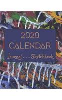 Artsy AbstractTwoZero . 2020 Calendar . Sketchbook . Lined Journal -- 8"x10" 100-pages