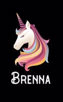 Brenna: Personalized Custom Name Unicorn Themed Monthly 2020 Planner (Calendar, To Do List, Monthly Budget, Grocery List, Yearly Financial Goals) Gift for G