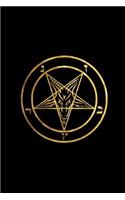 Satanic Pentagram: Black and Gold - Satanic Journal - Bullet Journal Dot Grid Pages