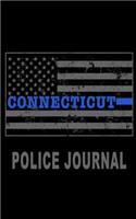 Connecticut Police Journal: Connecticut Thin Blue Line Police Flag Police Field Interview Notebook 5x8