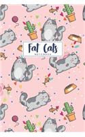 Fat Cats Notebook: 115 Page Dot Grid Blank Notepad 6"x9" Great Christmas Birthday Gift Idea for a Cat Lover