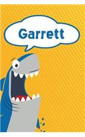 Garrett: Personalized Shark Isometric Dot Paper Notebook for Kids 120 Pages 6x9