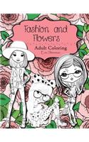 Fashion and Flowers Adult Coloring Book