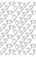 Bullet Journal Notebook Scribbly Hearts Pattern 1