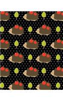 Journal Notebook Cute Hedgehogs With Apples Pattern 3: 172 Page Blank Journal 8 x 10 Size, Unlined For Journaling, Writing, Planning or Doodling.(34 More Artsy Plain Journals)