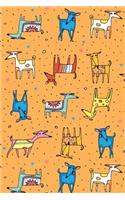 Journal Notebook For Dog Lovers, Happy Dogs Pattern 2: Blank Journal To Write In, Unlined For Journaling, Writing, Planning and Doodling, For Women, Men, Kids, 160 Pages, Easy To Carry Size.(87 Wagworthy Plain)