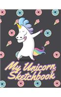My Unicorn Sketchbook: Blank Unlined Doodle Book V42