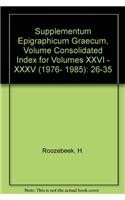 Supplementum Epigraphicum Graecum, Consolidated index for volumes XXVI - XXXV (1976-1985)