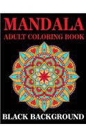 Mandala Adult Coloring Book Black Background