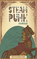 Steampunk animals adults coloring book