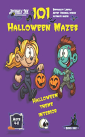 Halloween Maze Book for Kids Ages 4-8: 101 Puzzle Pages. Custom Art Interior. Cute fun gift! Zombie & Cat. SUPER KIDZ