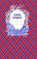 Science Notebook: A 8.5x11 Inch Matte Softcover Paperback Notebook Journal With 120 Blank Lined Pages -Wide Ruled-Diagonal Red White Blue Patriotic Plaid