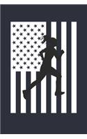 Fourth of July Gift for Runner - American Flag Running Notebook - USA Flag Running Journal