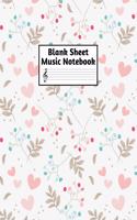 Blank Sheet Music Notebook: Easy Blank Staff Manuscript Book Large 8.5 X 11 Inches Musician Paper Wide 12 Staves Per Page for Piano, Flute, Violin, Guitar, Trumpet, Drums, Cell