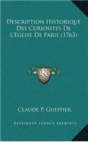 Description Historique Des Curiosites De L'Eglise De Paris (1763)