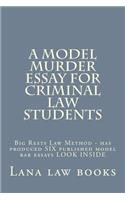 A Model Murder Essay For Criminal Law Students