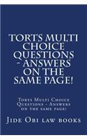 Torts Multi Choice Questions - Answers on the Same Page!: Torts Multi Choice Questions - Answers on the Same Page!