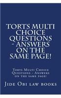 Torts Multi Choice Questions - Answers on the Same Page!: Torts Multi Choice Questions - Answers on the Same Page!