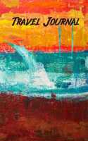 Travel Journal - 6x9 inch blank lined journal 3 layer abstract cover
