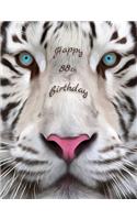 Happy 88th Birthday: Large Print Phone Number and Address Book for Seniors with Beautiful White Tiger Design. Forget the Birthday Card and Get a Birthday Book Instead!