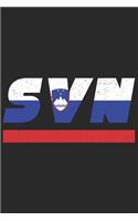 Svn: Slowenien Notizbuch mit karo 120 Seiten in weiß. Notizheft mit der slowenischen Flagge