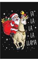 Fa La La La Llama: Christmas Lined Notebook, Journal, Organizer, Diary, Composition Notebook, Gifts for Family and Friends