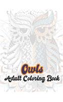 Owls Adult Coloring Book: The beautiful owls Coloring Book for Adults Featuring Beautiful, Cute and Majestic Owl Designs for Stress Relief and Relaxation