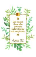 God Blesses Those Who Patiently Endure Testing and Temptation: James 1:12 Bible Journal