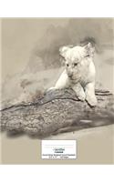 Cornell Notes Notebook: 8.5x11 120 page, Cornell Notebook: White Tiger Cub Cover