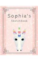 Sophia's Sketchbook: Personalized Unicorn Sketchbook with Name: 120 Pages