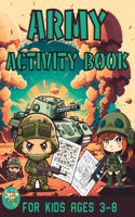 Army activity book for kids ages 3-8