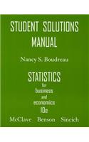 Statistics for Business and Economics: Student Solutions Manual