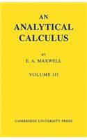 Analytical Calculus: Volume 3