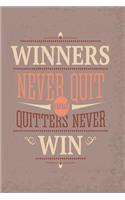 2019 - 2020 Mid Year 18 Month Student Diary Winners Never Quit and Quitters Never Win - Mind Maps, Student Finance Planner, Goal Setting & Inspirational Quotes
