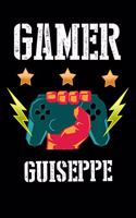 Gamer Guiseppe: Liniertes Notizbuch für deinen Vornamen