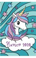 Planer 2020: Terminplaner Monatsplaner und Wochenplaner Organizer Charmantes Einhorn