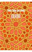 Peach Mango and Orange JOURNAL: 6x9 Inch Lined Geometrical Islamic Art Journal/Notebook - Ramadan, Eid, Hajj, Umrah