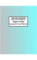 Academic Planner 2019-2020 Page A Day: Calendar Year 1 Aug 2019 to 31 July 2020 Coral Turquoise Ombre Design Cover