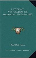 A Pozsonyi Vertorvenyszek Aldozatai 1674-Ben (1889)