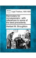 Reminders for Conveyancers
