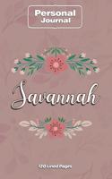Savannah Notebook Journal Personal Diary Personalized Name 120 pages Lined (6x9 inches) (15x23cm)
