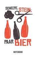 Schere Stein Paar Bier Notebook: A5 Liniert Bierbrau Buch, Notizbuch für Biebrauer, Hobbybrauer, Bier Brauen 120 Seiten 6x9 - Organizer Schreibheft Planer zum Ausfüllen