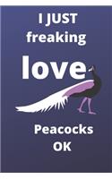 I Just Freaking Love peacocks OK sketchbook