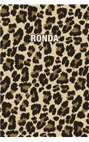 Ronda: Personalized Notebook - Leopard Print (Animal Pattern). Blank College Ruled (Lined) Journal for Notes, Journaling, Diary Writing. Wildlife Theme Des