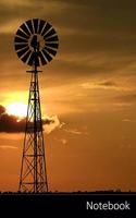 Notebook: Tramonto, Turbine Eoliche, Cielo, Natura taccuino / agenda / quaderno delle annotazioni / diario / libro di scrittura / carnet / zibaldone - 6 x 9 p