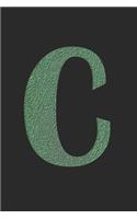 C: Monogram personalized Journal Initial C Notebook for all, Green (alphabet)